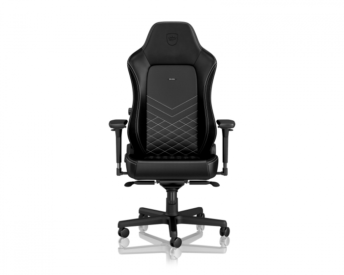 noblechairs HERO PU-Leather - Musta / Platinanvalkoinen