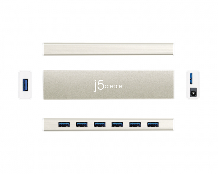 j5create USB-Keskitin – 7-Porttinen USB-C-Keskitin