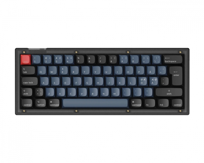 Keychron V4 QMK 60% ISO RGB Hotswap Näppäimistö - Frosted Black [K Pro Red]