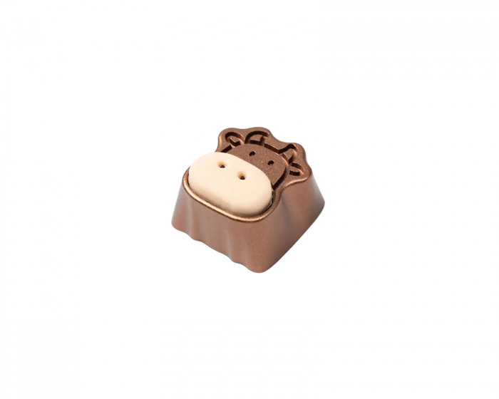 Keychron Cute Cow Silicone Aluminum Alloy Artisan Keycap - Ruskea