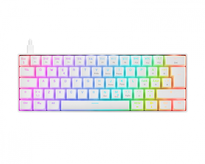 Deltaco Gaming WK90 RGB 60% Hotswap Mekaaninen Näppäimistö [Pink Linear] - Valkoinen