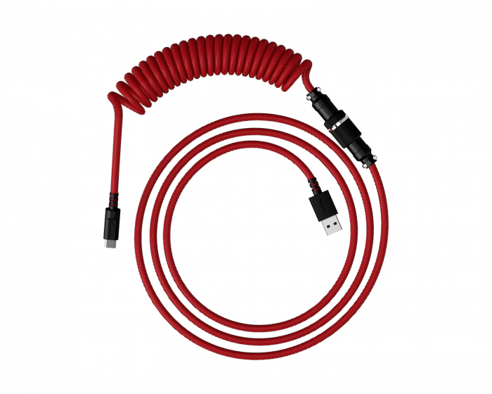 HyperX USB-C Coiled Cable - Punainen / Musta - Näppäimistön Kierrekaapeli