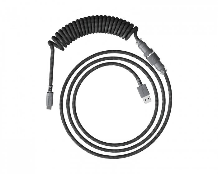 HyperX USB-C Coiled Cable - Harmaa - Näppäimistön Kierrekaapeli