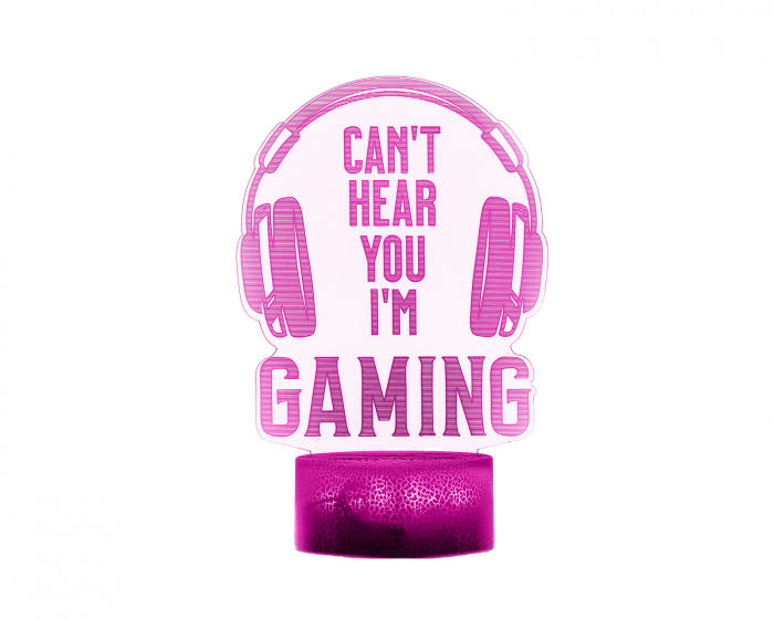 MaxCustom 3D Yölamppu - Can't Hear You I'm Gaming