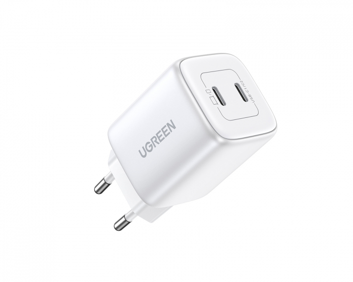 UGREEN Nexode Mini 45W Dual USB-C PD Wall Charger - Valkoinen Verkkovirtalaturit