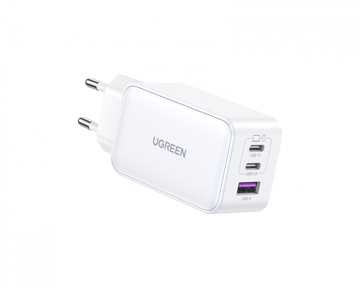 UGREEN Nexode 65W 3-Port PD GaN Fast Wall Charger - Valkoinen Verkkovirtalaturit