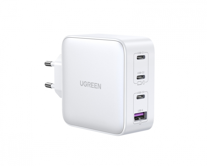 UGREEN Nexode 100W USB-C PD GaN - 4-Port Wall Charger - Valkoinen Verkkovirtalaturit