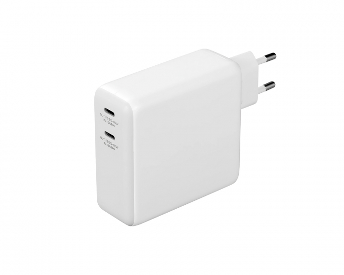 Deltaco USB-C Seinälaturi ja Powerbank 9600 mAh - Valkoinen