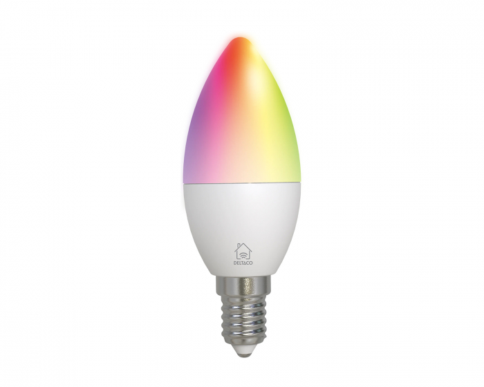 Deltaco Smart Home RGB LED Älylamppu E14 C37 WiFi 4.9W, RGB