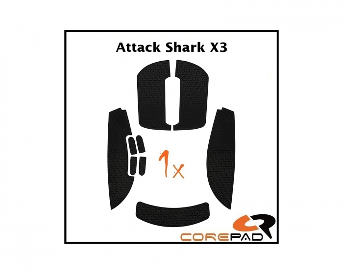 Corepad Soft Grips Attack Shark X3 - Musta