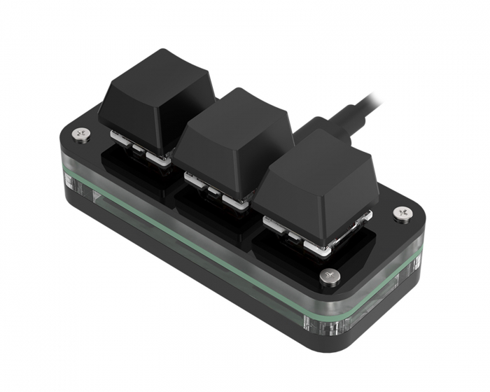 MaxCustom 3-Key RGB Mini Mekaaninen Keypad - Musta