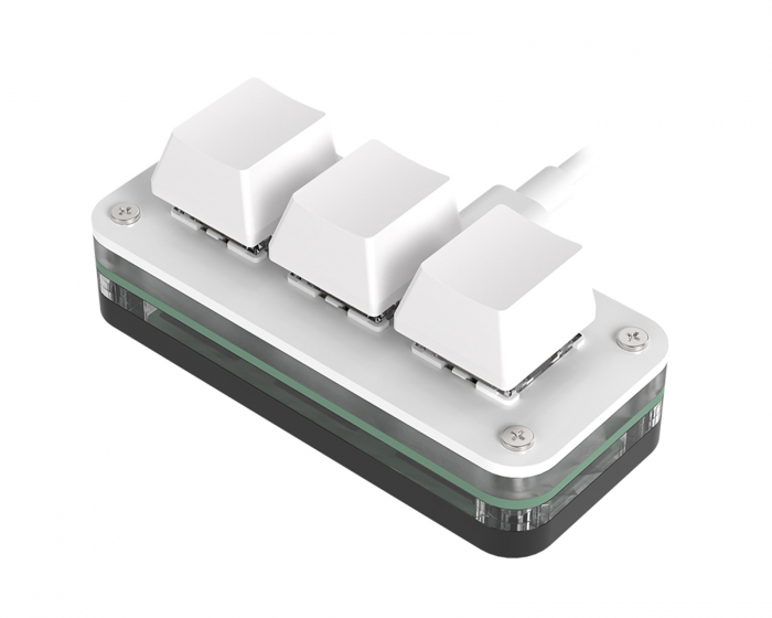 MaxCustom 3-Key RGB Mini Mekaaninen Keypad - Valkoinen