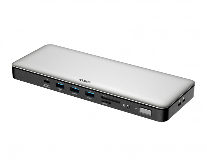 Deltaco USB-C Telakointiasema 15 Portilla - Harmaa