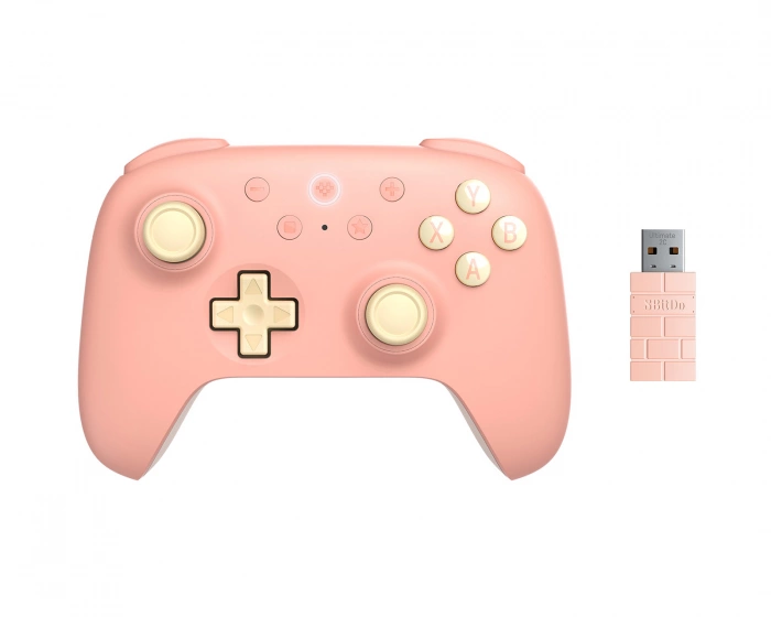 8Bitdo Ultimate 2C 2.4G Wireless Controller Hall Effect - Langaton Ohjain Peach