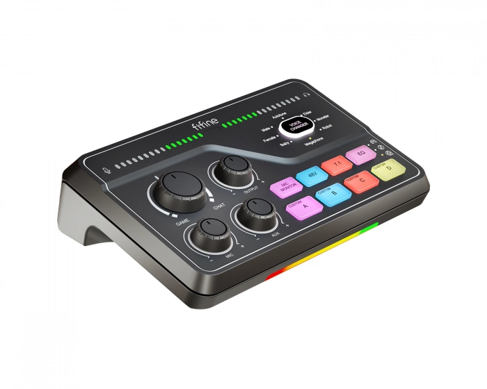 Fifine AmpliGame SC8 Audio Mixer - Musta Äänimikserit
