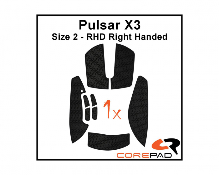 Corepad Soft Grips for Pulsar X3 RHD - Musta