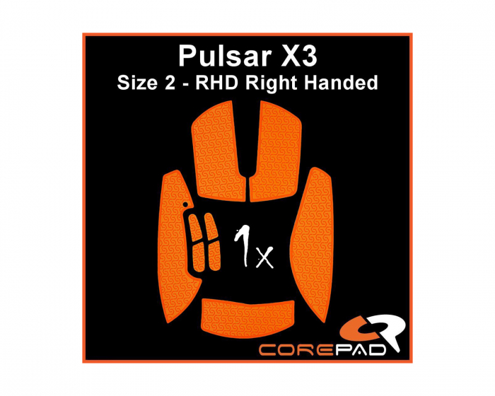 Corepad Soft Grips for Pulsar X3 RHD - Oranssi
