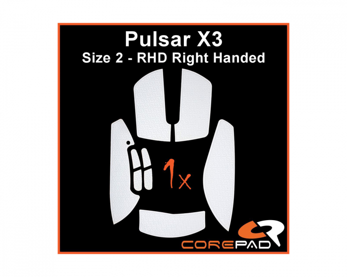 Corepad Soft Grips for Pulsar X3 RHD - Valkoinen