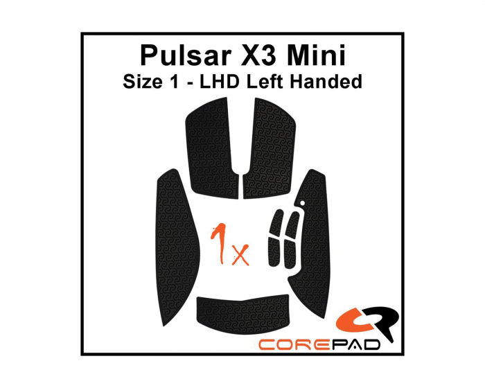 Corepad Soft Grips for Pulsar X3 Mini LHD - Musta