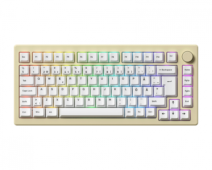 Akko MOD 007B HE Näppäimistö - Cream White [Cream Yellow Magnetic]