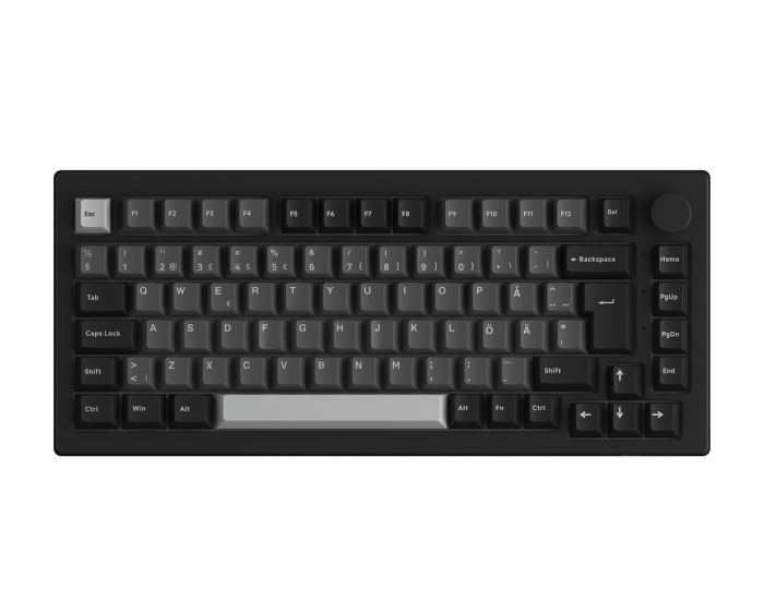 Akko 5075B Plus-S Black & Silver Langaton Näppäimistö - Musta [V3 Cream Yellow Pro]