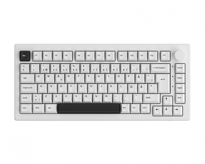 Akko 5075B Plus-S Black on White Langaton Näppäimistö - Valkoinen [V3 Cream Blue Pro]