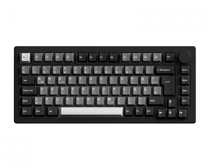 Monsgeek M1 V5 VIA Langaton näppäimistö - Black & Silver [V3 Piano Pro]