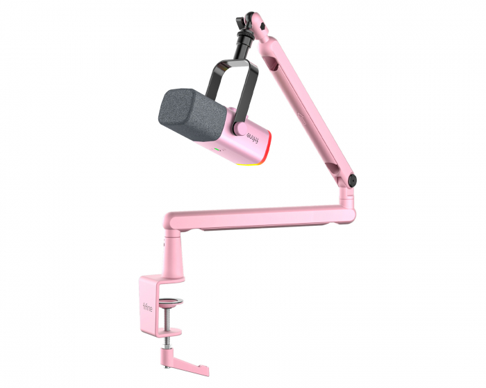 Fifine TAM8 Dynaaminen Mikrofoni & Mikrofoniteline - Rosa