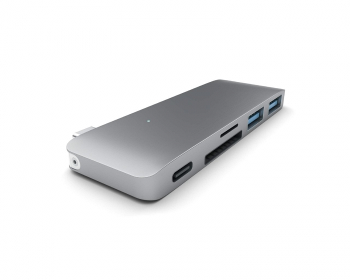 Satechi 3-in-1 USB-C Pass Through USB Hub - Avaruusharmaa