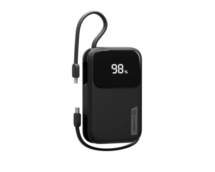 Alogic Tandem+ 20 000 mAh 30W USB-C & Lightning Power Bank - Musta
