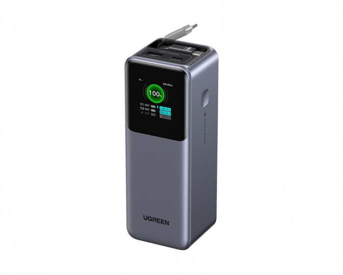 UGREEN 20000mAh 165W Power Bank Integroitu Nostojohto