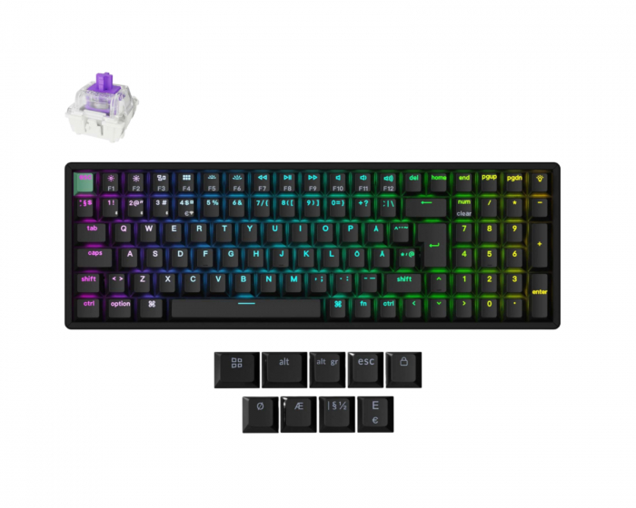 Keychron K4 HE QMK-näppäimistö [Gateron 2.0 Purple Magnetic Switch] - Musta