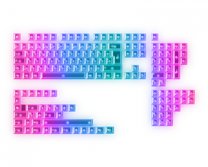 MaxCustom Lucid NORDEUK Keycap Set - Transparent White