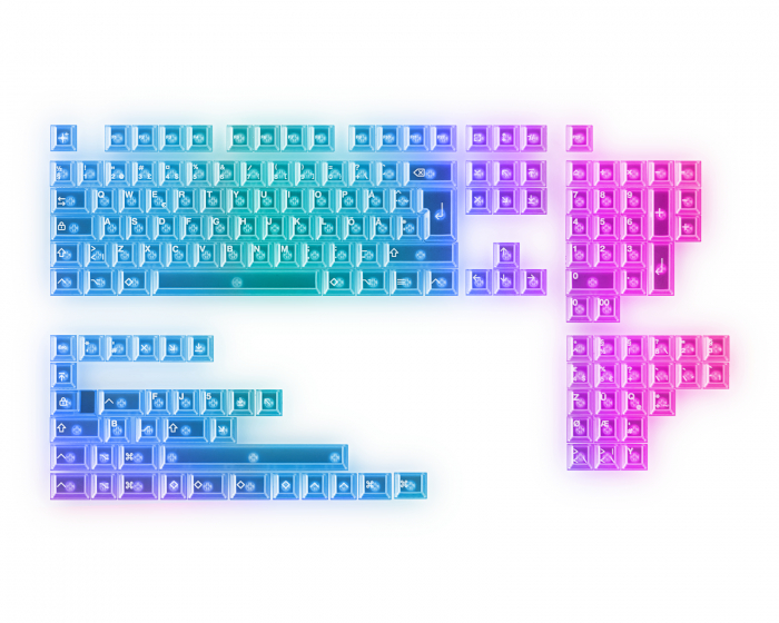 MaxCustom Lucid NORDEUK Keycap Set - Transparent White