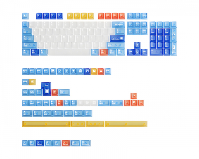 Keymoji Mondrian Clear -näppäinputkisarja