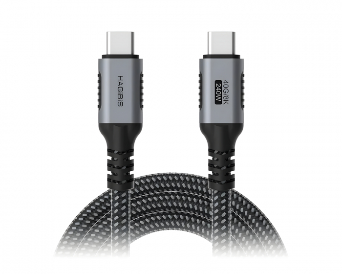 Hagibis USB-C 40G/8K 240W Pikalatauskaapeli - 0.25M