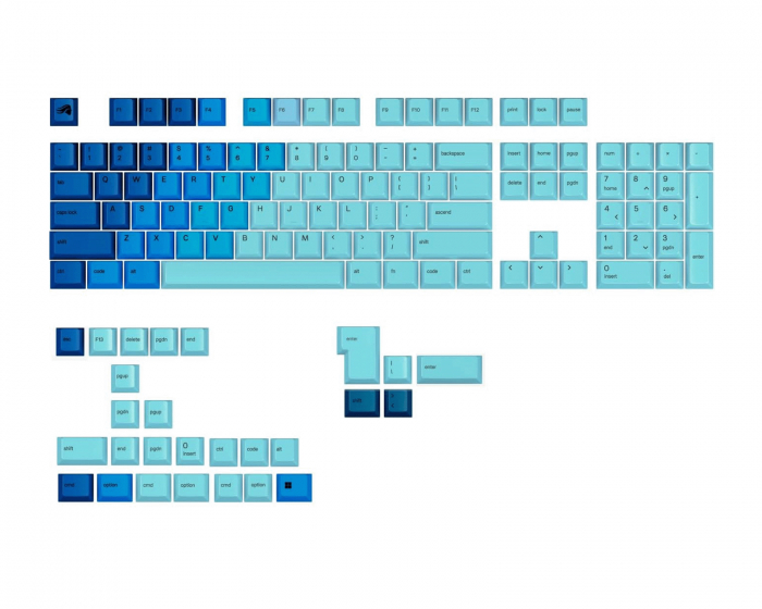 Glorious GPBT Keycaps Ocean - Nordic ISO