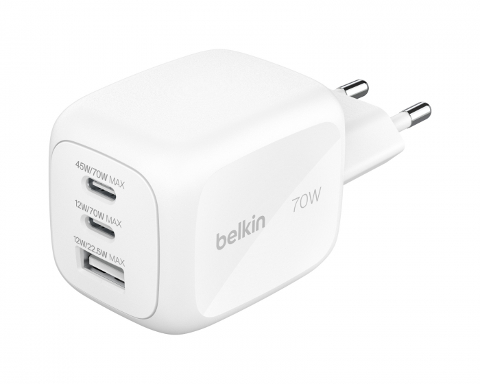 Belkin BoostCharge Pro GaN 70W seinälaturi matkustussovittimella