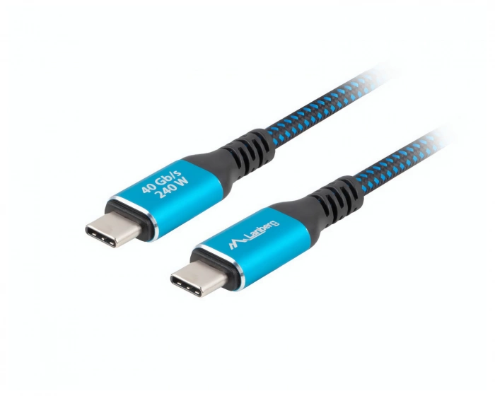 Lanberg USB-C 4.0 - USB-C -kaapeli 240W 8K 60HZ - 1,5 metriä