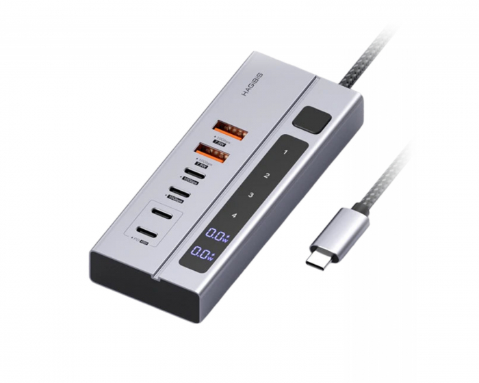Hagibis 6-Port USB-C Hub 10Gbps LED-display