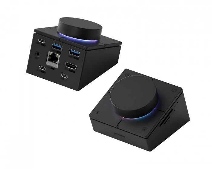 Hagibis USB-C-hubi säätönupilla ja pikavalintapainikkeilla – 2,5G Ethernet-portti – Musta