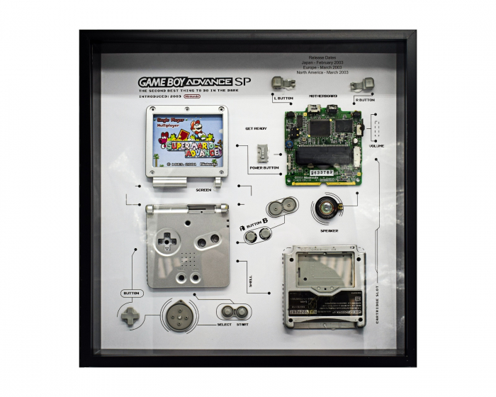 GRC Retro Art Nintendo Gameboy SP -konsolinäyttö - Hopea