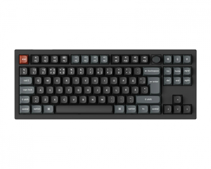 Keychron V3 Ultra 8K Hotswap Knob Langaton ISO Näppäimistö - Musta [Silk POM Red]