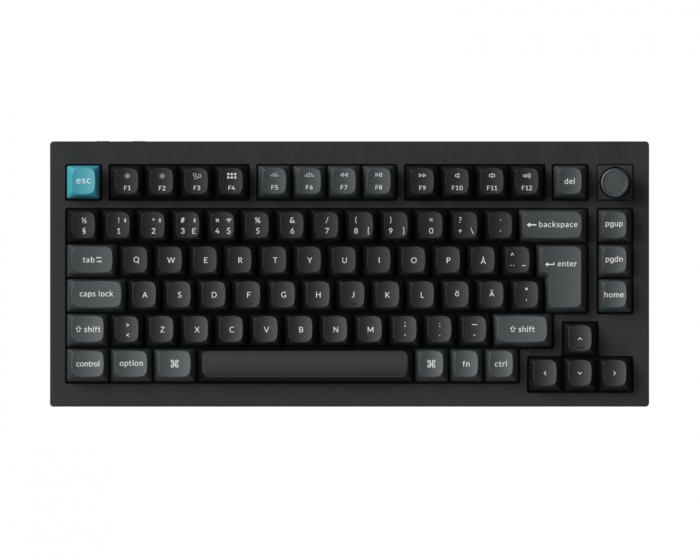 Keychron Q1 Ultra 8K Hotswap Knob Langaton ISO Näppäimistö - Musta [Silk POM Red]