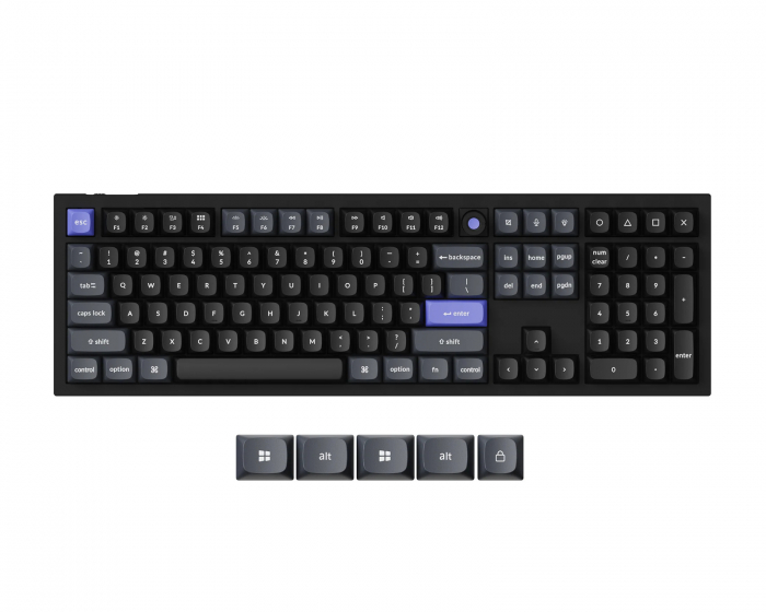 Keychron Q6 HE 8K Hotswap Knob ISO Näppäimistö - Musta [Lime Magnetic Switch]