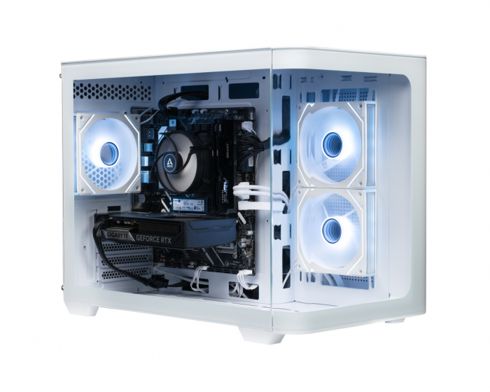 Shark Gaming Shark RGBeast Mini White U500 Pelitietokone - RTX 5060 TI - Intel Ultra 5 225F