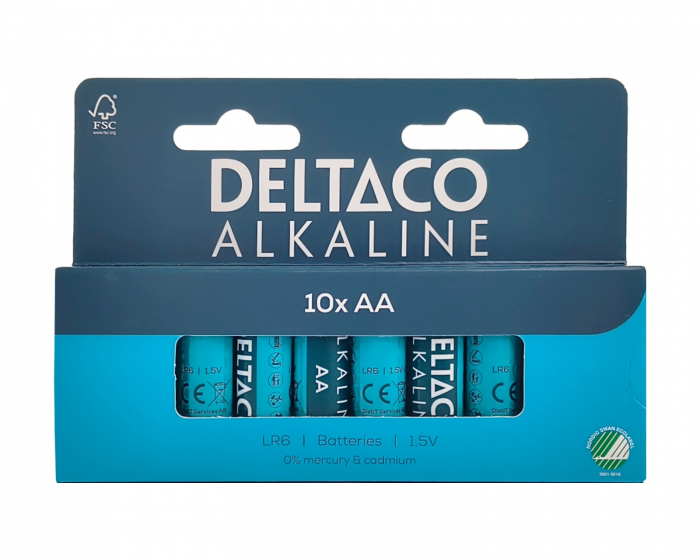 Deltaco AA alkalinen 10-pack