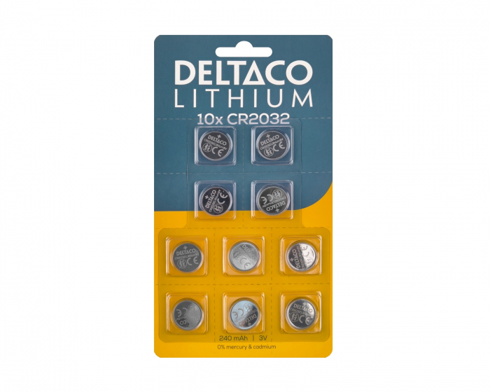 Deltaco CR2032 litiumparistot 10 kpl