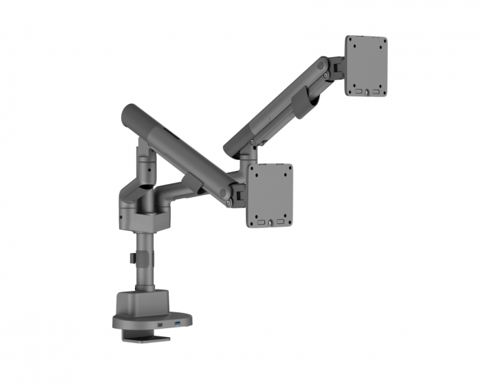 MaxMount Kaksoisnäyttöteline USB-A- ja USB-C-porteilla - 2 Näyttöä - 17-35