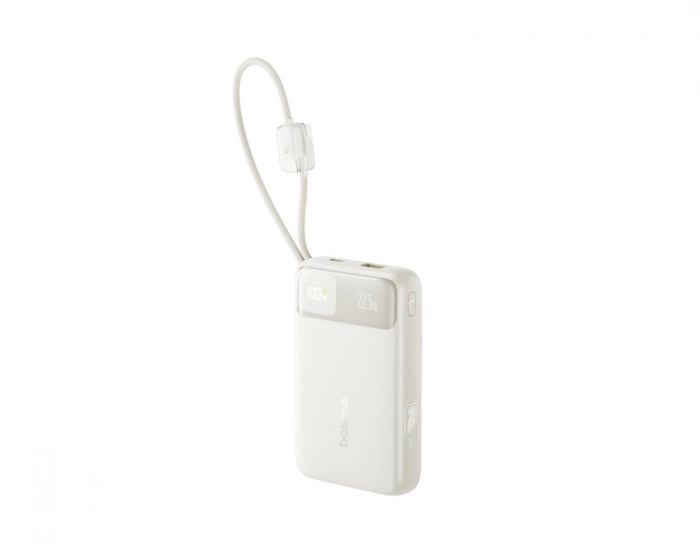 Baseus EnerFill FC11 Digitaalinen Näyttö Power Bank Kaksoiskaapelilla 22.5W 20000mAh - Beige